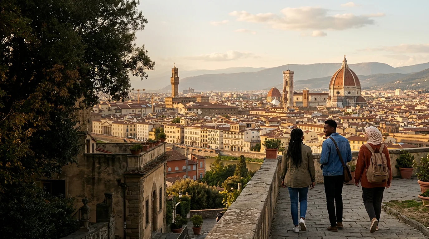Étudiants internationaux face à Florence